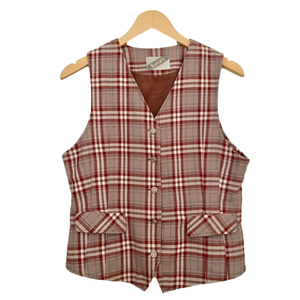 Vintage Plaid Button Down Vest